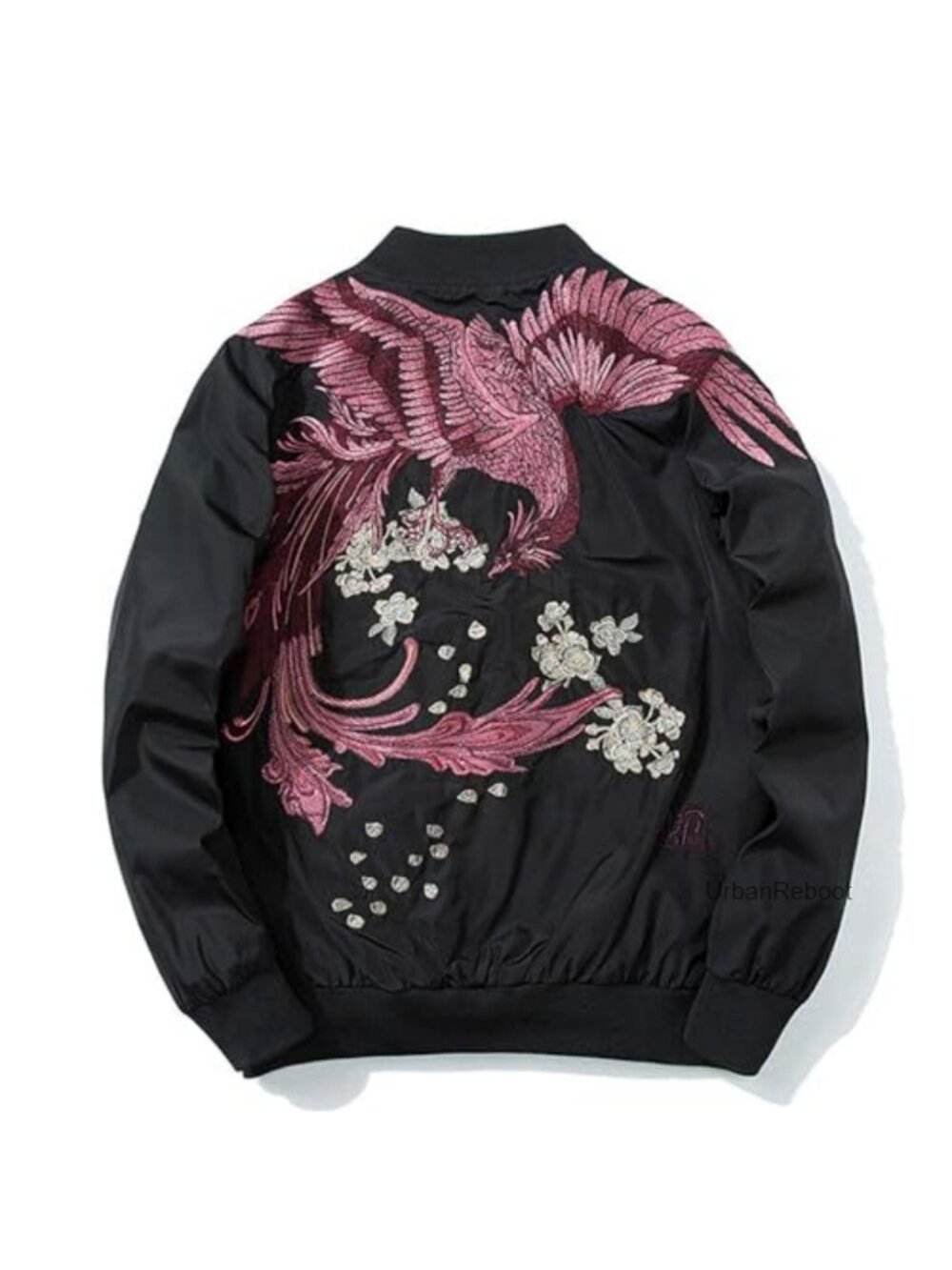 Hand Embroidered Phoenix Bomber Jacket Streetwear Windbreaker